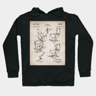 Toilet Seat Patent - Housewarming Bathroom Art - Antique Hoodie